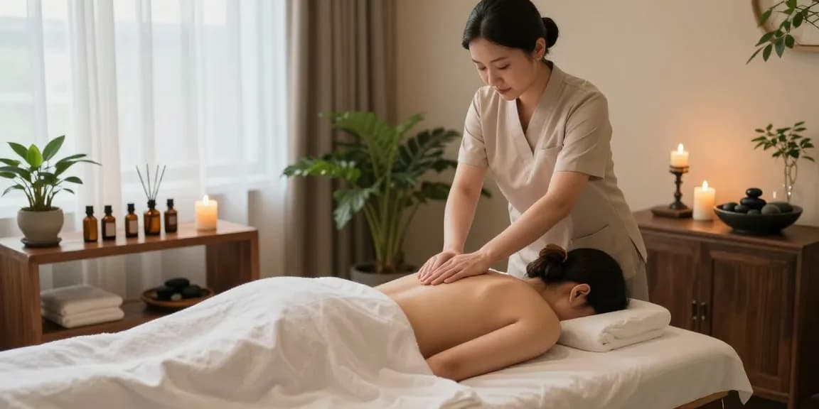 광명출장안마를 위한 조용하고 편안한 마사지 치료실 풍경