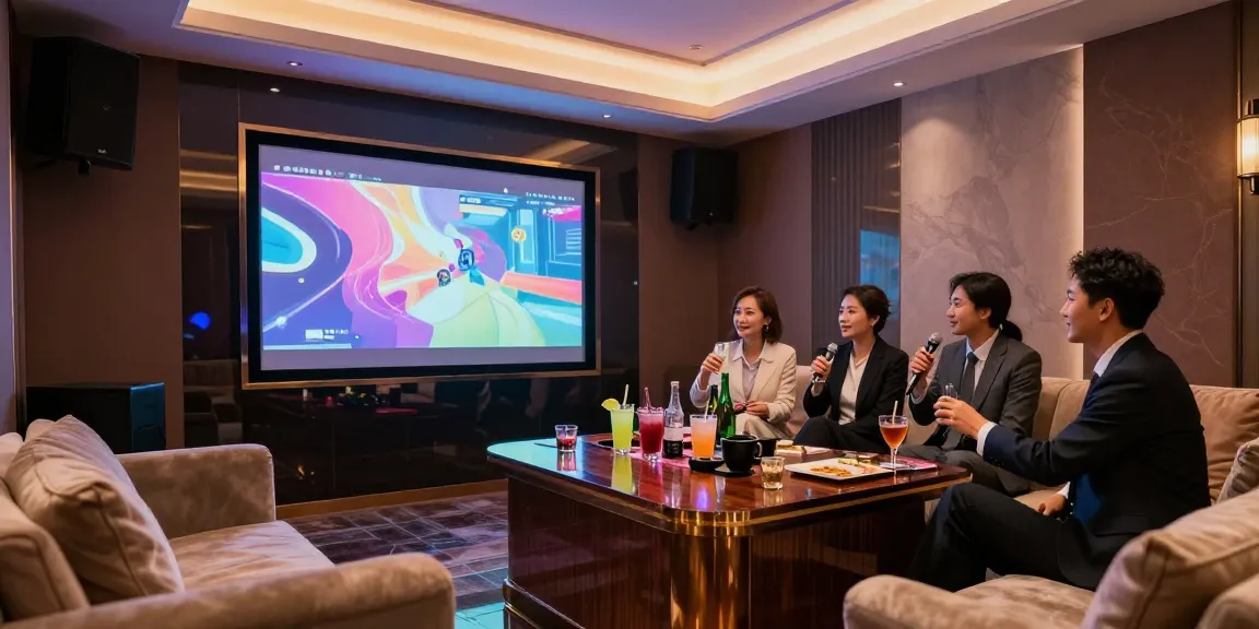 강남쩜오에서 고급스러운 분위기의 프리미엄 노래방 내부 모습
