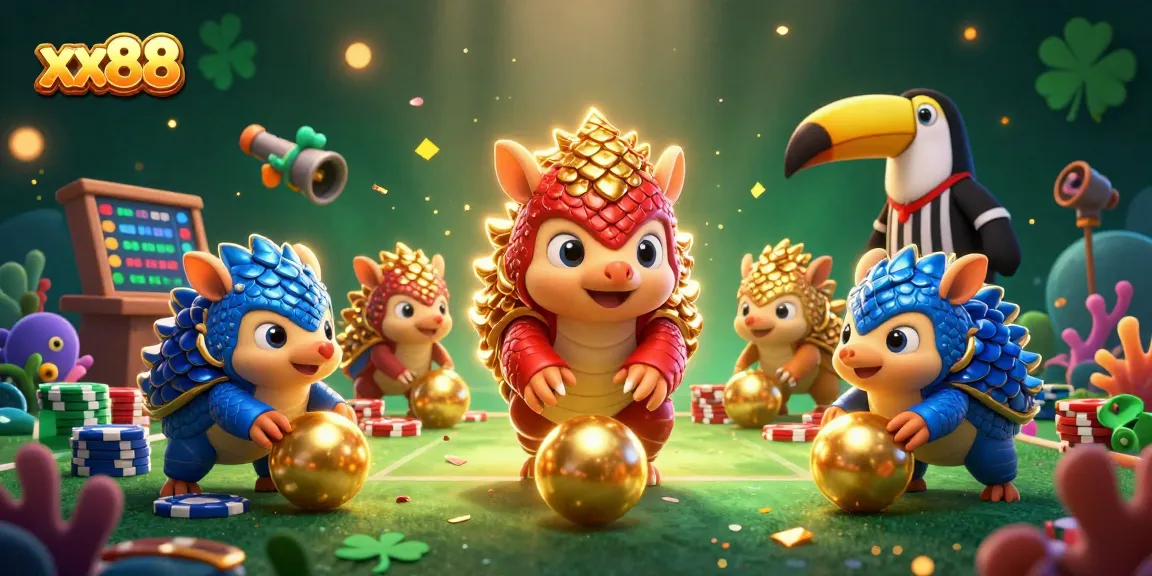 Engage in exciting fish shooting action with xx88, featuring energetic pangolins and dynamic game elements.