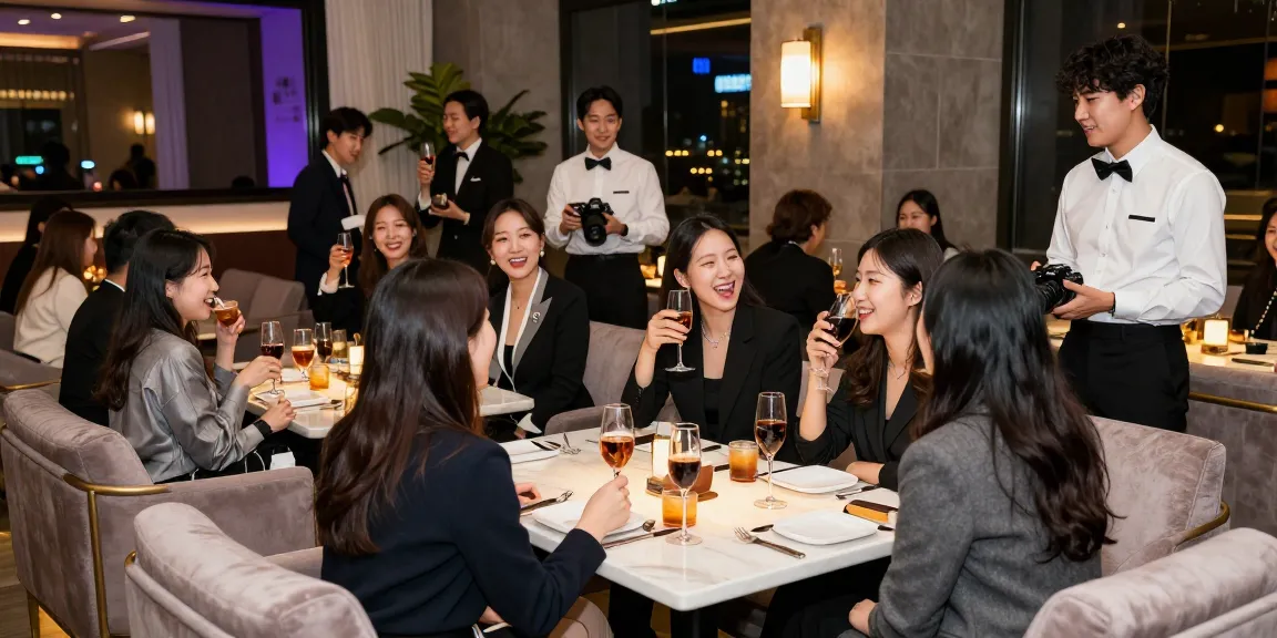 쩜오블랜딩에서 고급스러운 분위기를 즐기는 고객들 모습