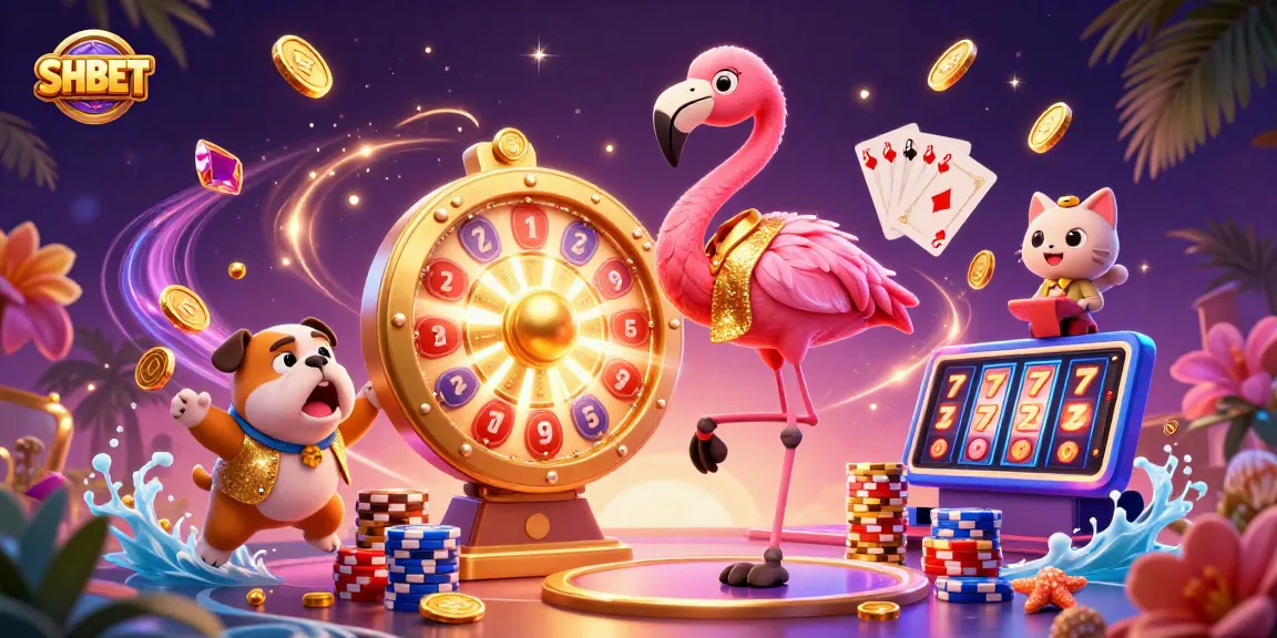 Join the thrilling action at SHBET with vibrant casino elements and engaging characters!